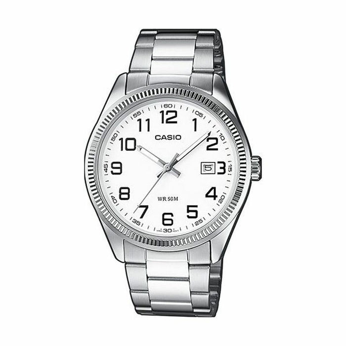Unisex Watch Casio DATE White Silver (Ø 39 mm) (Ø 38,5 mm)