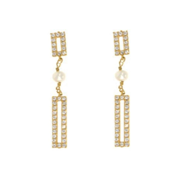 Ladies' Earrings New Bling 9NB-PRL11C Golden